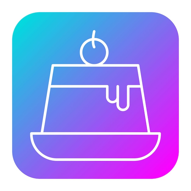 El icono del vector del pudín se puede usar para el conjunto de iconos de la panadería