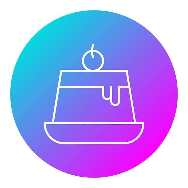 El icono del vector del pudín se puede usar para el conjunto de iconos de la panadería