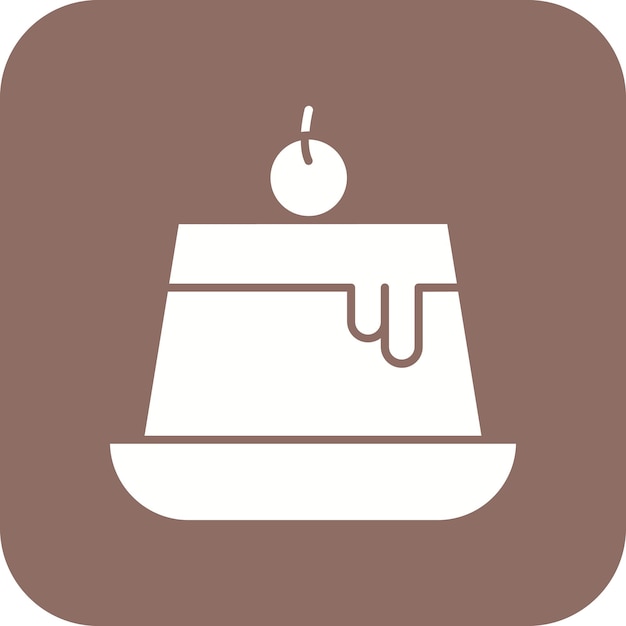 El icono del vector del pudín se puede usar para el conjunto de iconos de la panadería