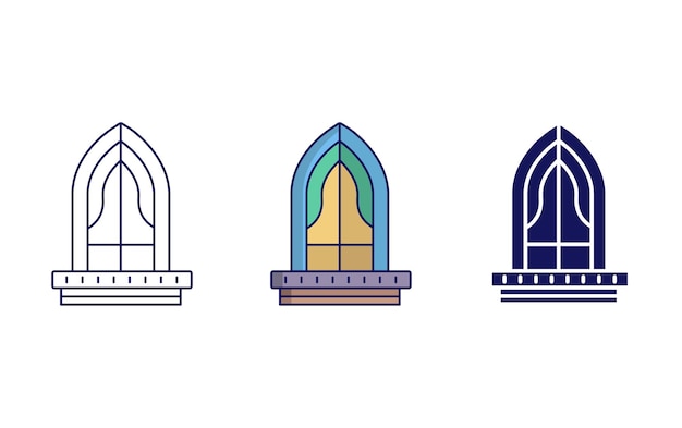 Icono de vector de puerta de Palacio