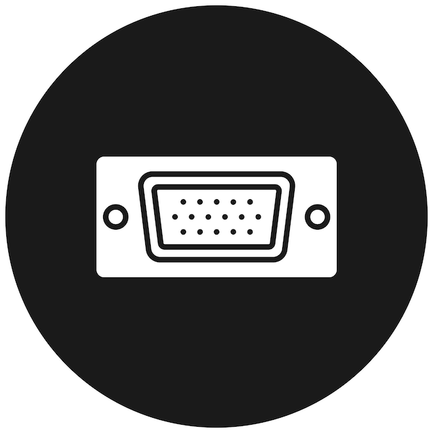El icono del vector de puerto Vga se puede utilizar para el conjunto de iconos de computadora y hardware