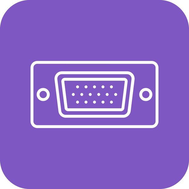 El icono del vector de puerto Vga se puede utilizar para el conjunto de iconos de computadora y hardware