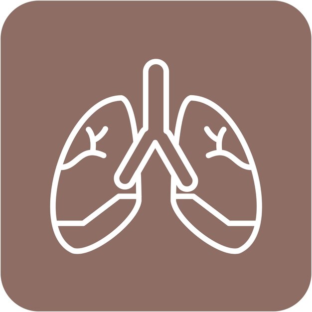 El icono del vector pulmonar se puede utilizar para el conjunto de iconos de medicina