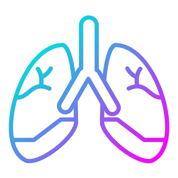 El icono del vector pulmonar se puede utilizar para el conjunto de iconos de medicina