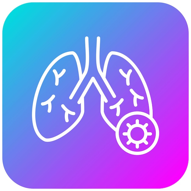 El icono del vector de los pulmones infectados se puede utilizar para el conjunto de iconos de enfermedades infecciosas