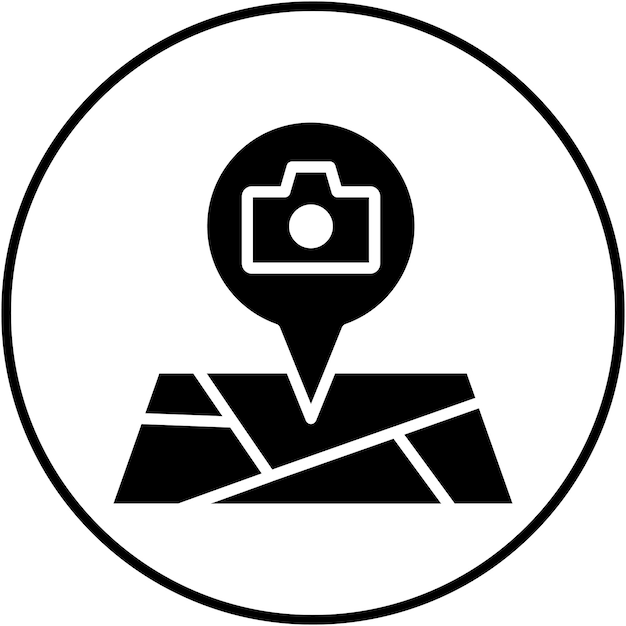 El icono del vector de punto de interés se puede utilizar para el conjunto de iconos de mapa y navegación