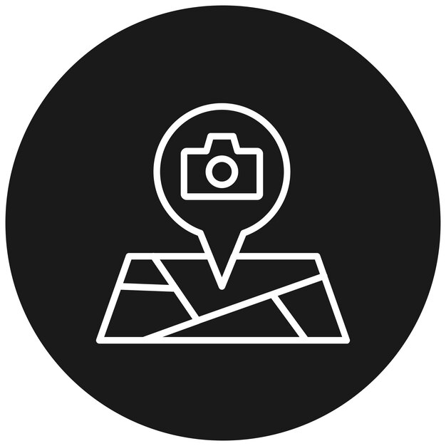 El icono del vector de punto de interés se puede utilizar para el conjunto de iconos de mapa y navegación