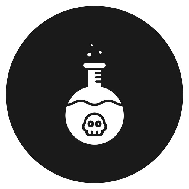 El icono del vector químico tóxico se puede utilizar para el conjunto de iconos de Investigación y Ciencia