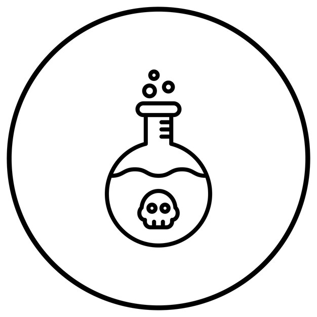 El icono del vector químico tóxico se puede utilizar para el conjunto de iconos de Investigación y Ciencia