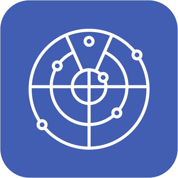 El icono del vector de radar se puede usar para el conjunto de iconos de disparo