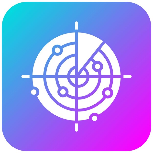 El icono del vector de radar se puede usar para el iconset del océano