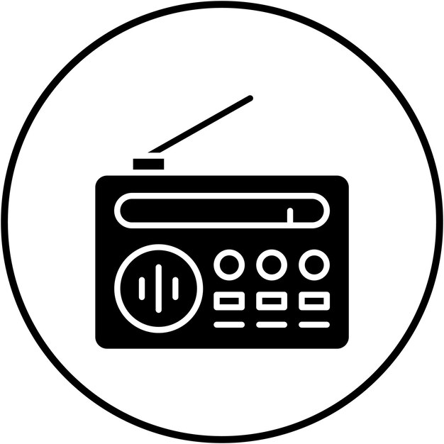 El icono del vector de radio se puede usar para el conjunto de iconos de Homeware