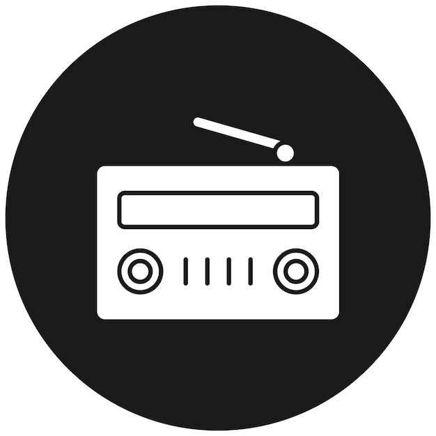 El icono del vector de radio se puede usar para el conjunto de iconos de noticias y medios