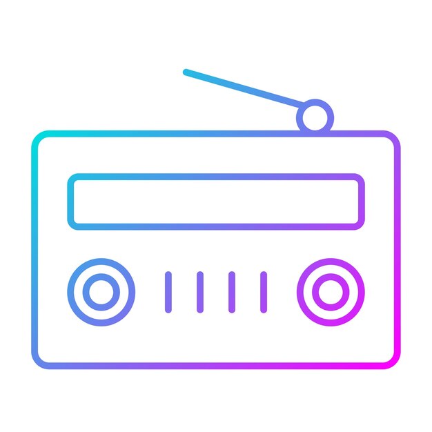 El icono del vector de radio se puede usar para el conjunto de iconos de noticias y medios