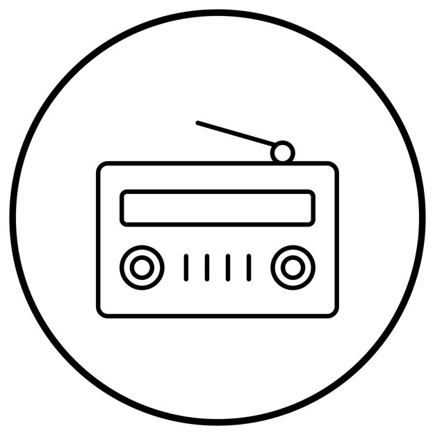 El icono del vector de radio se puede usar para el conjunto de iconos de noticias y medios