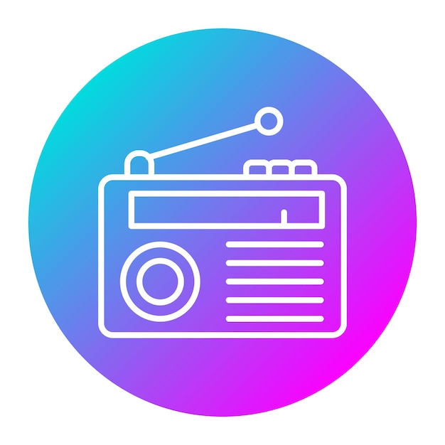 El icono del vector de radio se puede utilizar para el conjunto de iconos de comunicación y medios