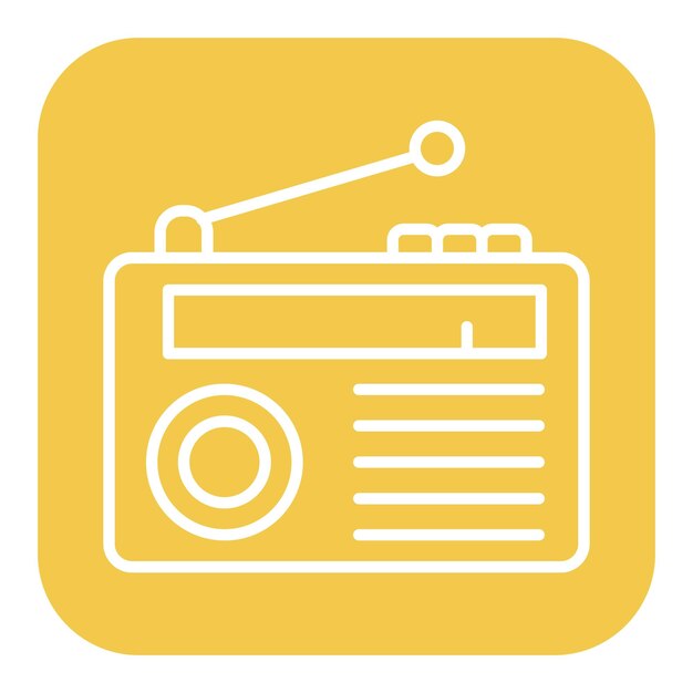 El icono del vector de radio se puede utilizar para el conjunto de iconos de comunicación y medios
