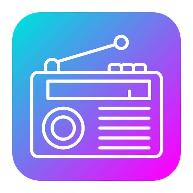 El icono del vector de radio se puede utilizar para el conjunto de iconos de comunicación y medios
