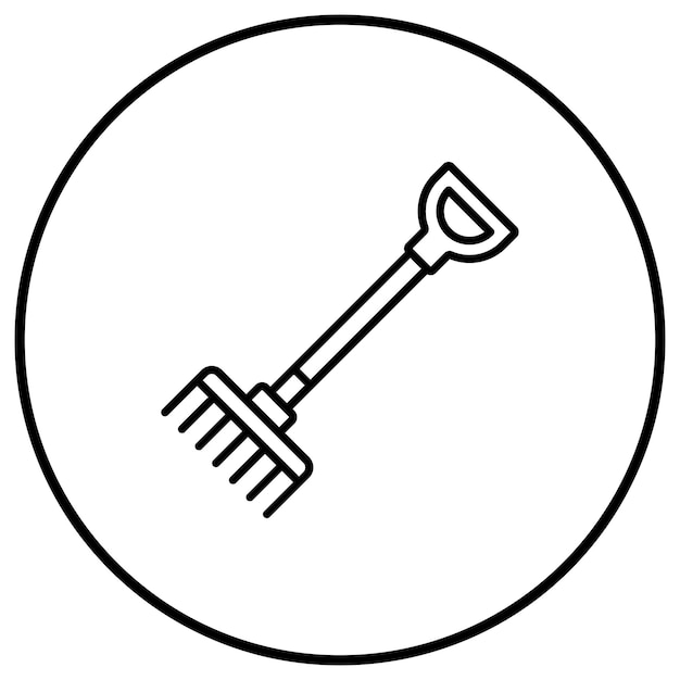 El icono del vector Rake se puede usar para el conjunto de iconos de otoño