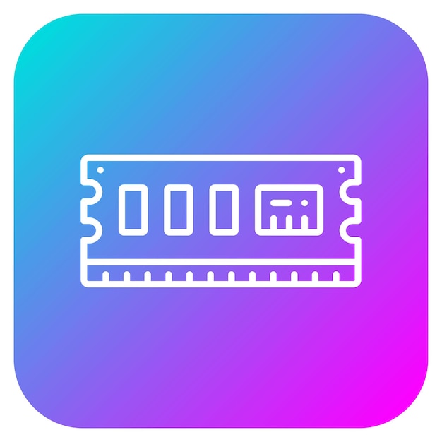El icono del vector RAM se puede utilizar para el conjunto de iconos de computadora y hardware