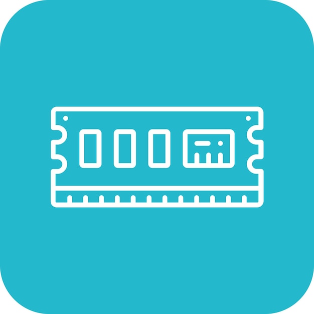 El icono del vector RAM se puede utilizar para el conjunto de iconos de computadora y hardware