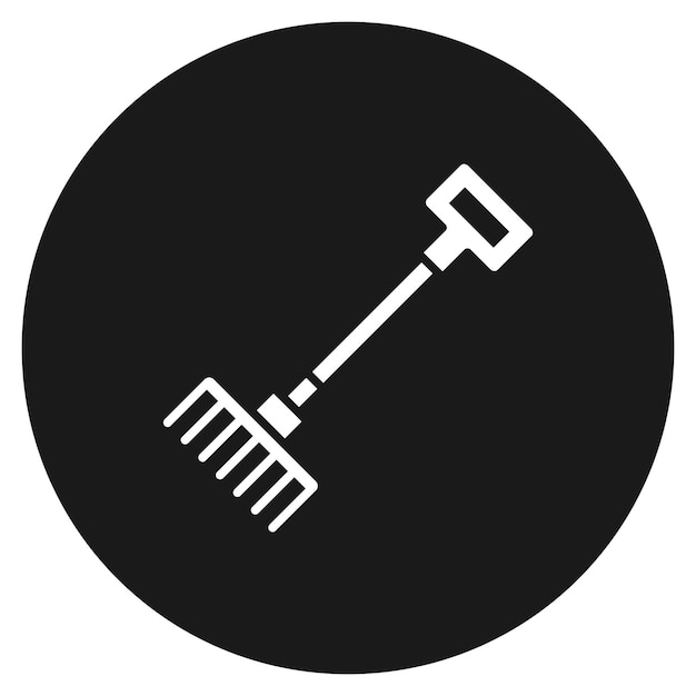 El icono del vector de rastrillo se puede usar para el conjunto de iconos de la aldea