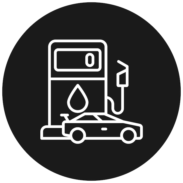 El icono del vector de reabastecimiento de combustible se puede usar para el conjunto de iconos de Auto Racing
