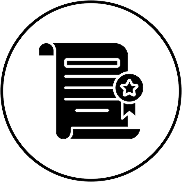 El icono del vector de recepción del diploma se puede utilizar para el conjunto de iconos de la escuela