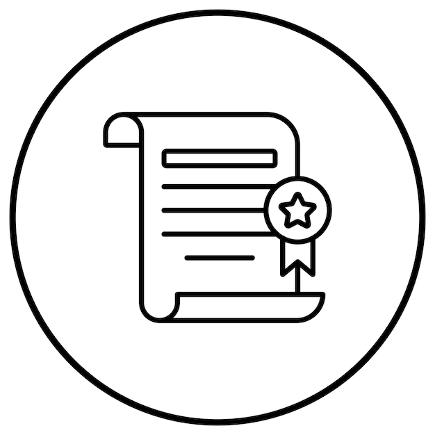 El icono del vector de recepción del diploma se puede utilizar para el conjunto de iconos de la escuela