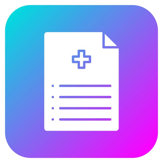 El icono del vector de la receta se puede utilizar para el conjunto de iconos médicos