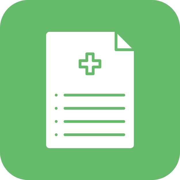El icono del vector de la receta se puede utilizar para el conjunto de iconos médicos