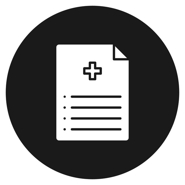 El icono del vector de la receta se puede utilizar para el conjunto de iconos médicos