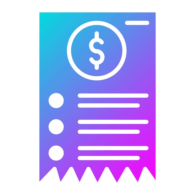 El icono del vector de recibo se puede utilizar para el conjunto de iconos de negocios y finanzas