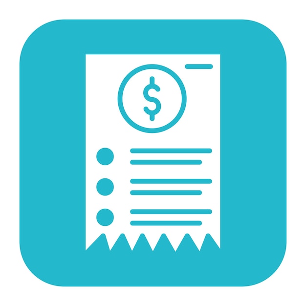 El icono del vector de recibo se puede utilizar para el conjunto de iconos de negocios y finanzas
