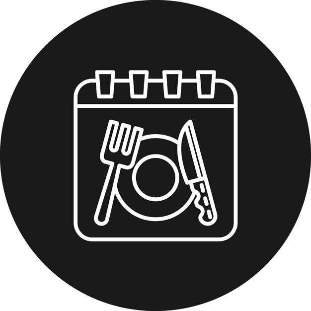 El icono del vector de recordatorio se puede usar para el conjunto de iconos del restaurante
