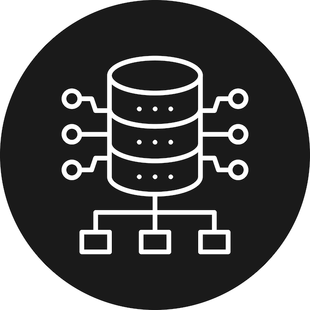 El icono del vector de red de la base de datos se puede utilizar para el conjunto de iconos de alojamiento web