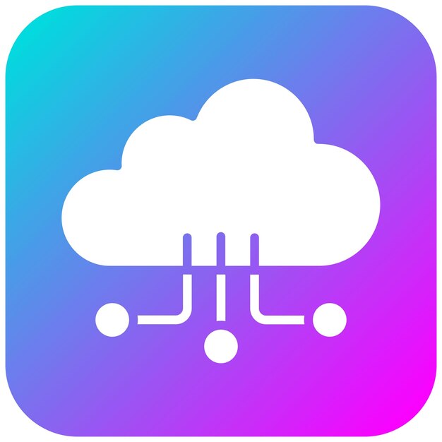 El icono del vector de red de la nube se puede utilizar para el conjunto de iconos de marketing web
