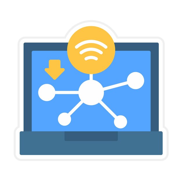 El icono del vector de red se puede utilizar para el conjunto de iconos de comunicaciones