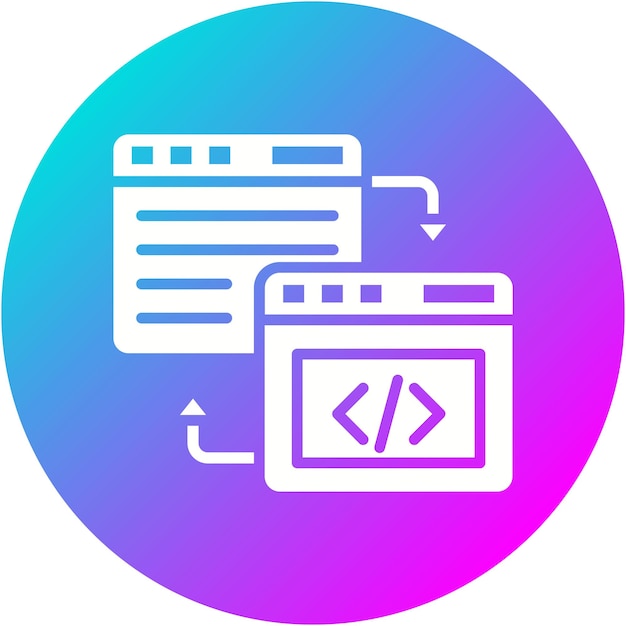 Vector el icono del vector de refactorización de código se puede utilizar para el conjunto de iconos de programación informática