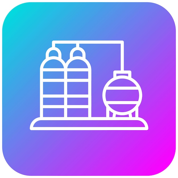 El icono del vector de la refinería se puede utilizar para el conjunto de iconos de fabricación
