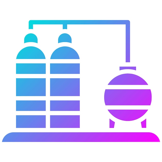 El icono del vector de la refinería se puede utilizar para el conjunto de iconos de fabricación