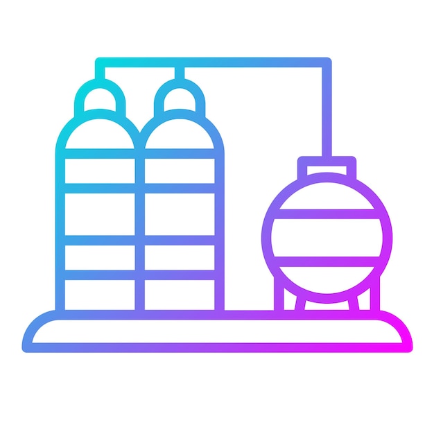 El icono del vector de la refinería se puede utilizar para el conjunto de iconos de fabricación