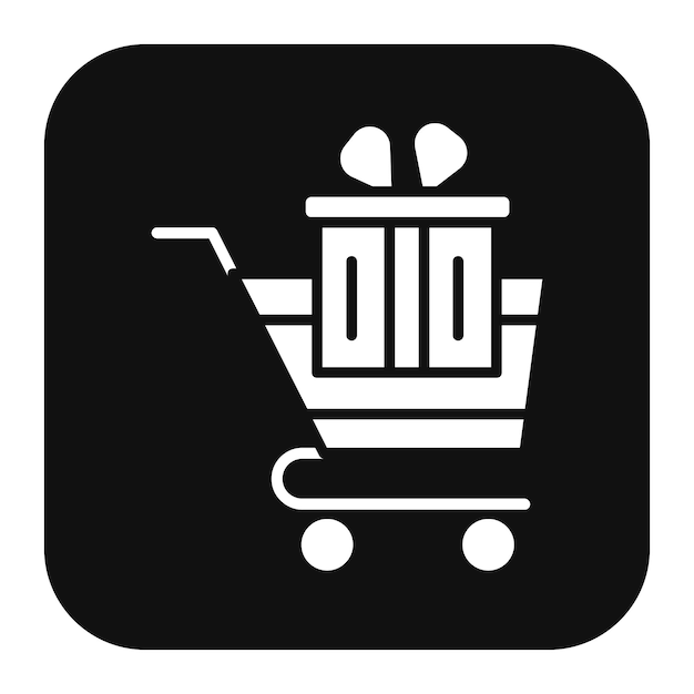 El icono del vector de regalos de compras se puede utilizar para el conjunto de iconos del supermercado