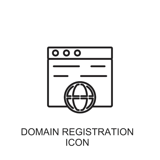Icono del vector de registro de dominio