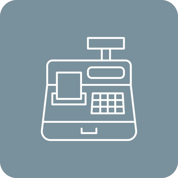 El icono del vector del registro de efectivo se puede utilizar para el conjunto de iconos de la farmacia
