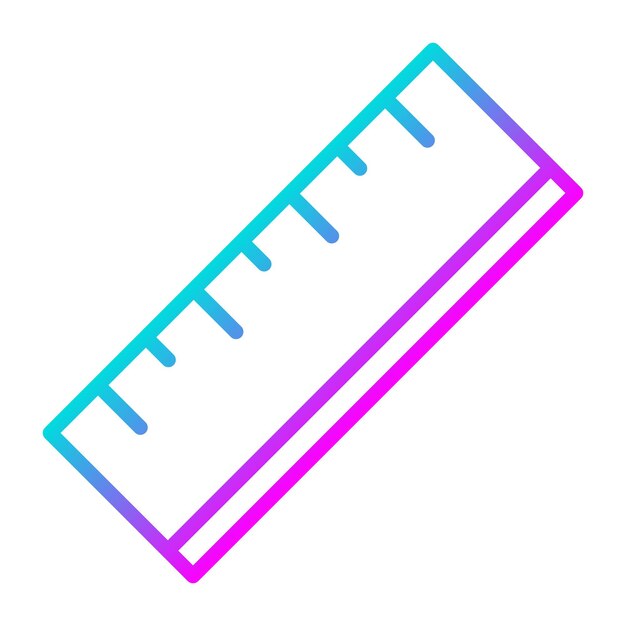 El icono del vector de la regla se puede usar para el conjunto de iconos de educación