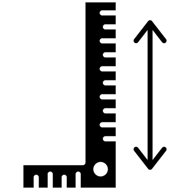 El icono del vector de la regla se puede usar para el conjunto de iconos de Shoemaker