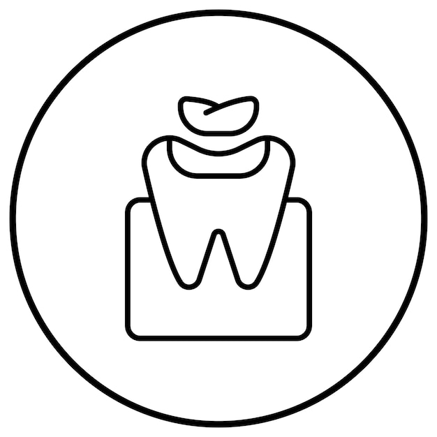 El icono del vector de rellenado dental se puede utilizar para el conjunto de iconos de cuidado dental
