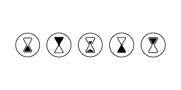 Icono de vector de reloj de arena Conjunto de iconos de reloj de arena Ilustración de vector de reloj de arena