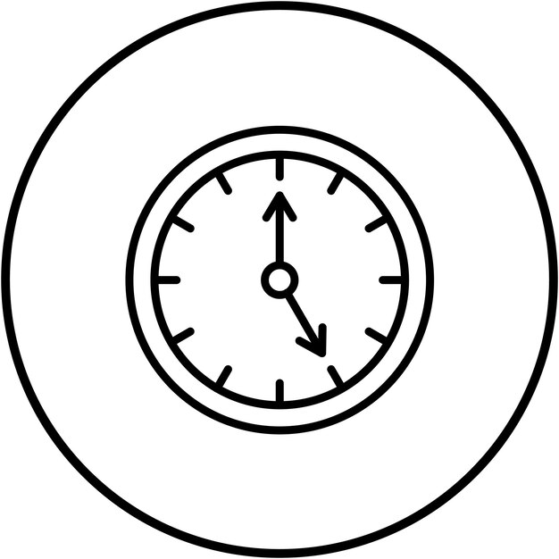 El icono del vector del reloj se puede usar para el conjunto de iconos de Ramadán